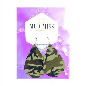 Camouflage Earrings Genuine Leather!
